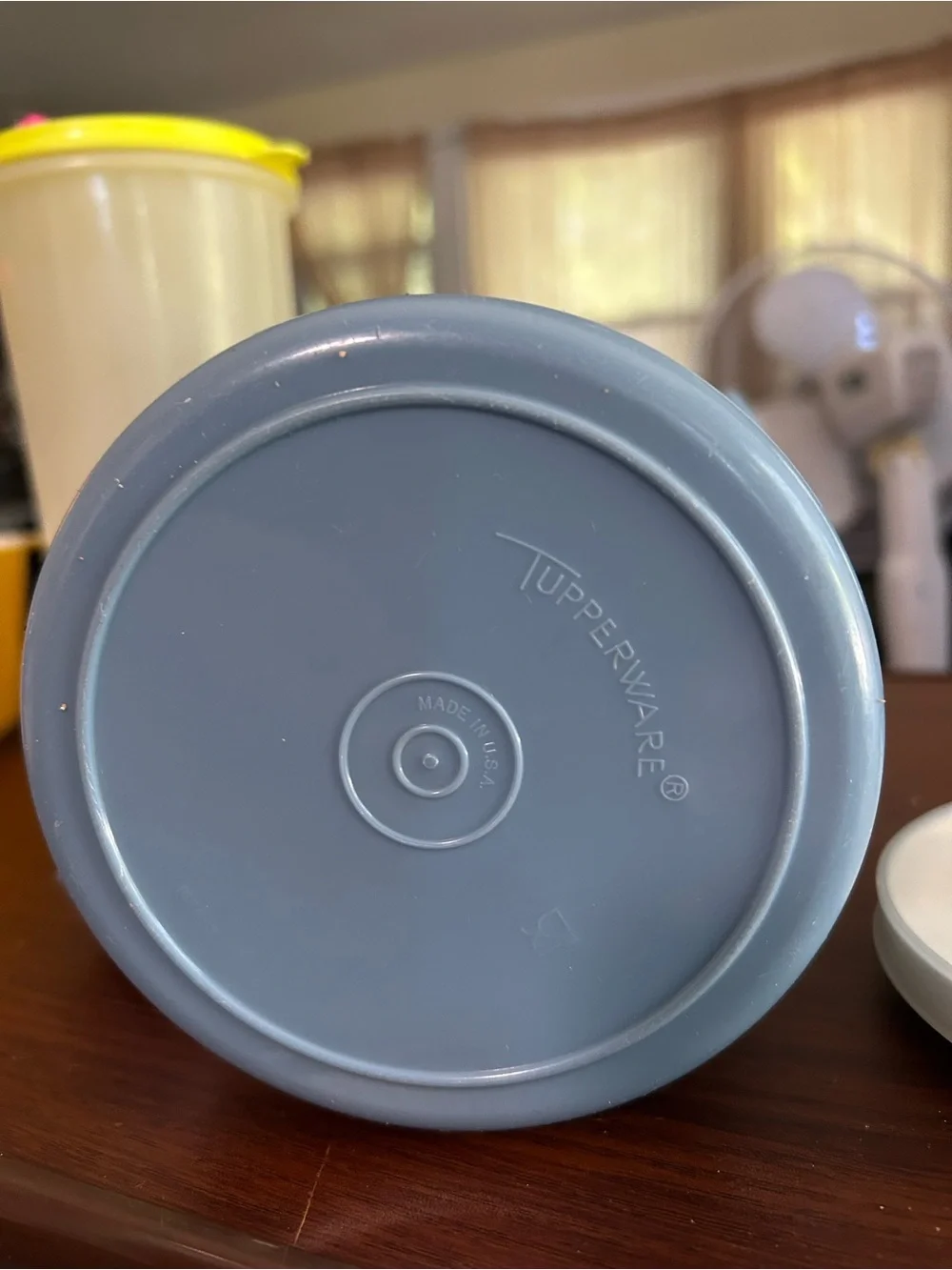 Vintage Tupperware light blue 2 quart drink container with push button lid